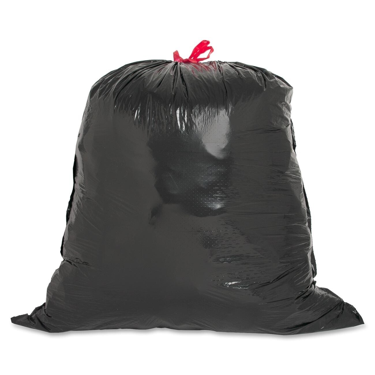 Genuine Joe Drawstring Trash Can Liner (Box of 42) Black