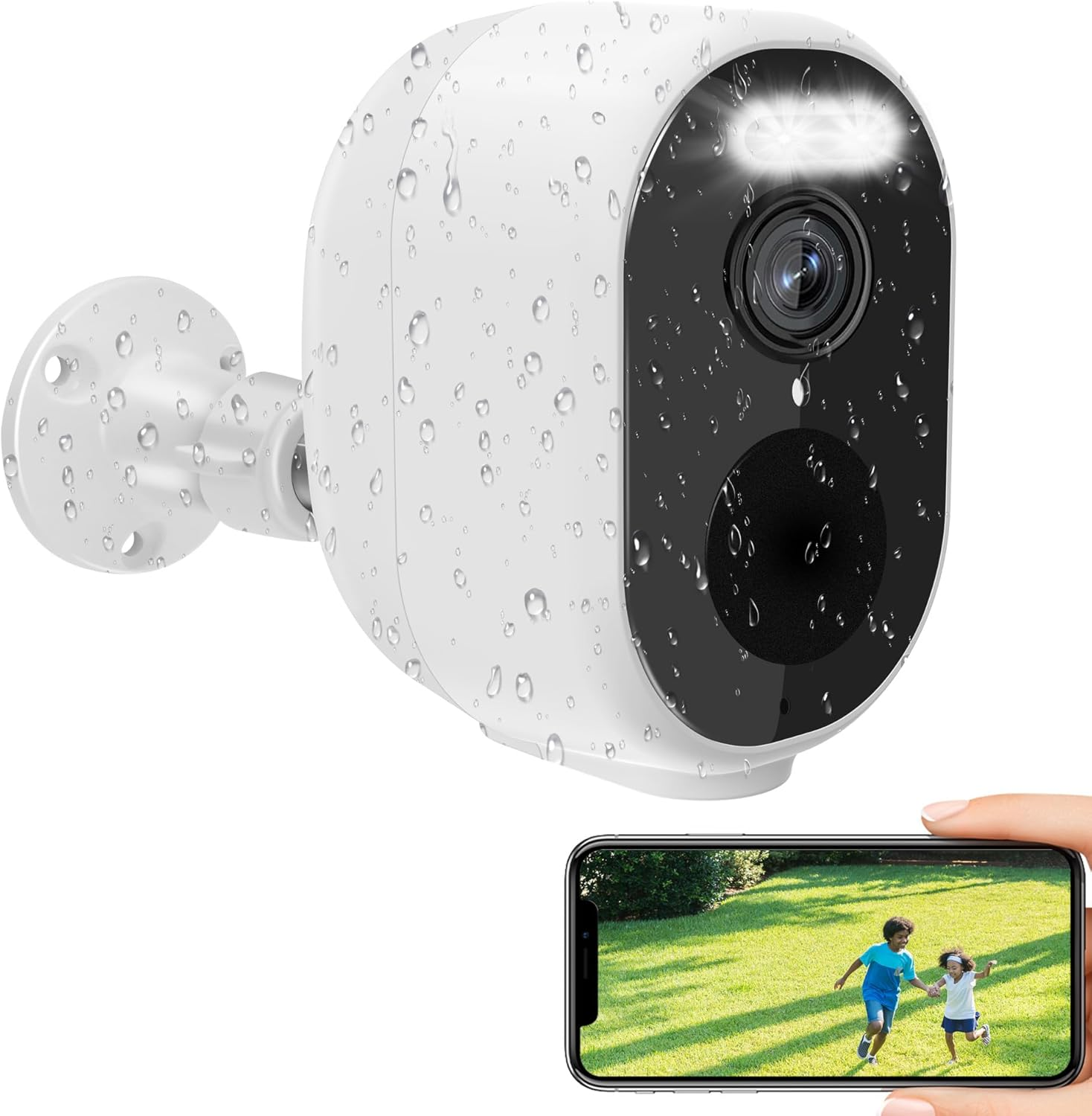 Security Cameras Wireless Outdoor, 2K Battery Powered Wifi Security Camera with