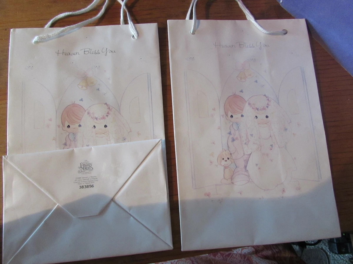 2 VINTAGE 1988 ENESCO Precious Moments 9x6x4 wedding gift bags
