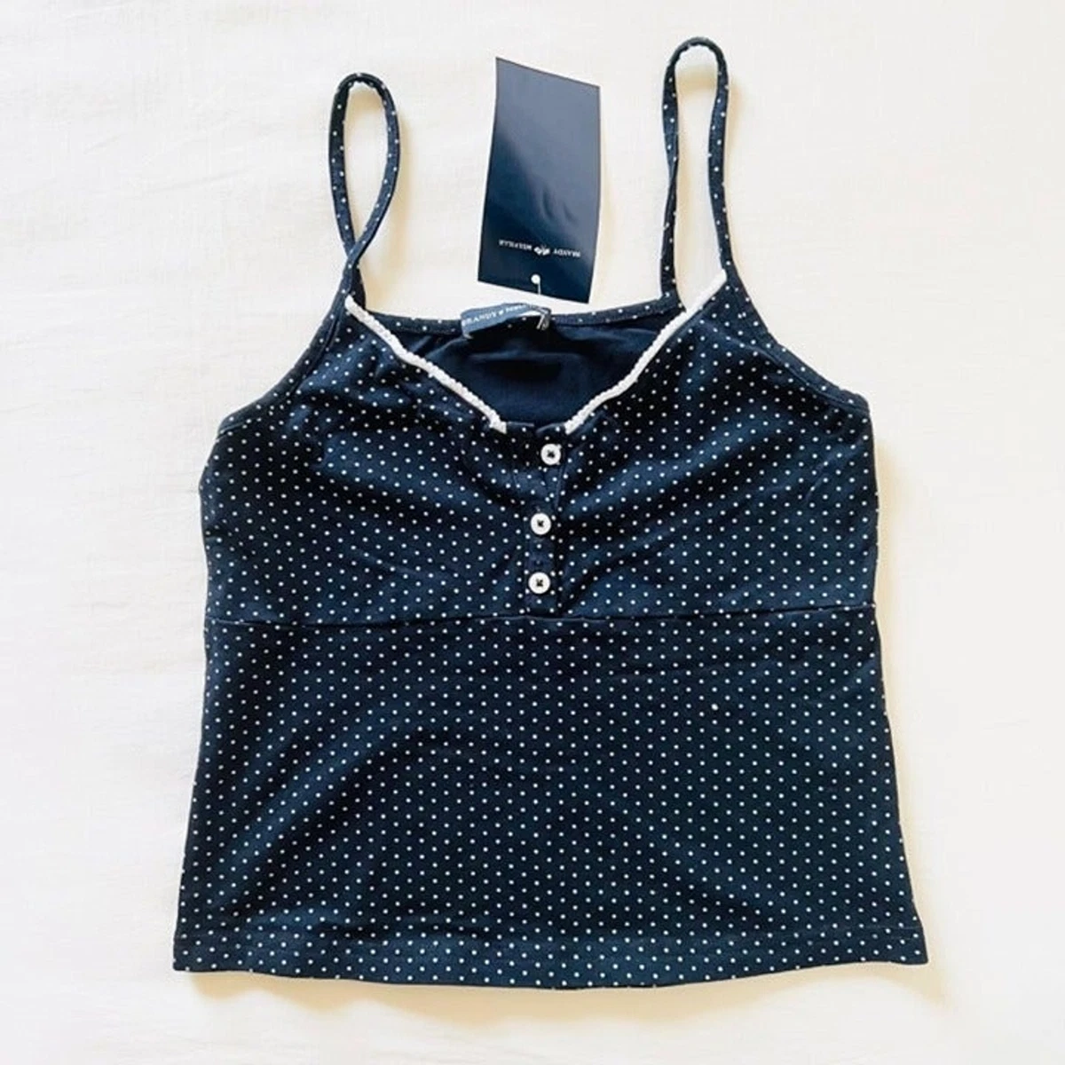 BNWT Brandy Melville/John Galt Tiffany Polka dot Button Tank Cotton ♡ 18.5 x