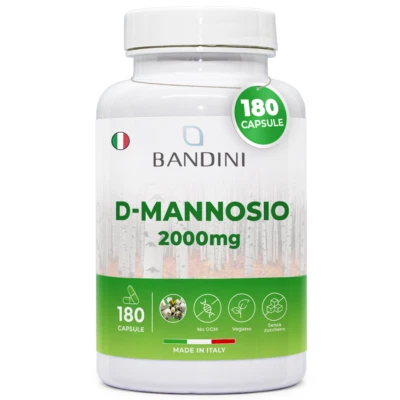 Bandini® D Mannosio 180 Capsule 2.000mg per Dose Giornaliera, Vegan, per Cistite