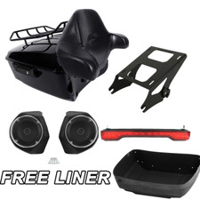 King Trunk Rack Light Speakers Pad Fit For Harley Touring 14-25 23
