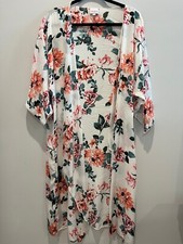 Lularoe Shirley Large NWT Kimono Open Cardigan Floral Pink Coral Blossom