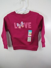 New Garanimals Sweatshirt Girls Size 18 Months Pink Love Butterfly Long Sleeve