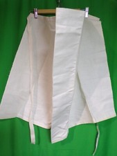 ancien tablier coton blanc bistro Bragard Epinal french cook apron 70's