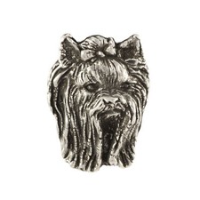Yorkshire Terrier I  - Versilberte Hundebrosche, elegante Anstecknadel, Jackenre