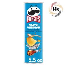 14x Cans Pringles Salt  Vinegar Bursting Flavor Potato Crisps Chips - 5.5oz