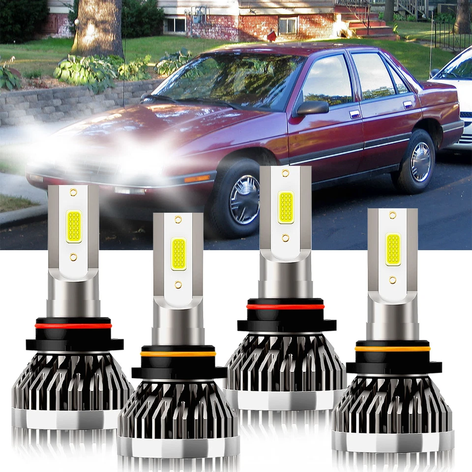 Kit combinado de 4x bombillas LED de haz alto bajo para Chevrolet Córcega 1987-1996 Foto 2 de 4