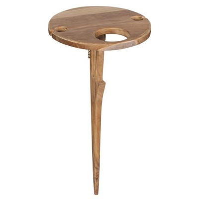 deVries SPIKE Getränkehalter Naturbelassen aus Teakholz mit Erdspieß 31x75 cm