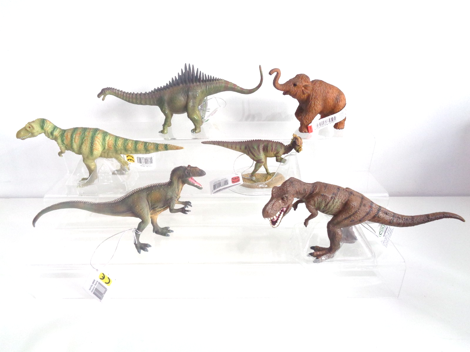 Bundle of 6 Dinosaur Toy Model Figures by CollectA & Mojo Cake Toppers - New