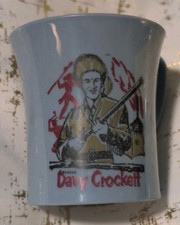 Retro Davy Crockett Plastic Mug Cup Glass Beacon Brand 3" Blue Disney VTG