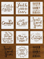 10PCS Faith Stencils Sets, Inspirational Stencils for Painting on Walls,