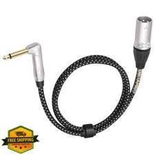 DETAME 3ft Right Angle 1/4 TS to XLR Male Audio Cable Mixer