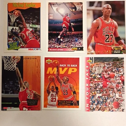 NBA Hoops Upper Deck 1990 Trading Card Lot 6 Michael Jordan Chicago Bulls