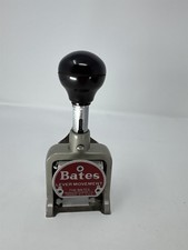 Vintage Bates Numbering Machine 6 Wheel Lever Movement Metal Stamp Orange NJ