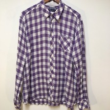 Vilebrequin Men 3XL Shirt Purple 100 Linen Checks Button Up Colorful Beach