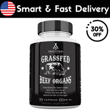 Ancestral Supplements Grass Fed Beef Organ Supplement - Non-GMO, 180 Capsules US