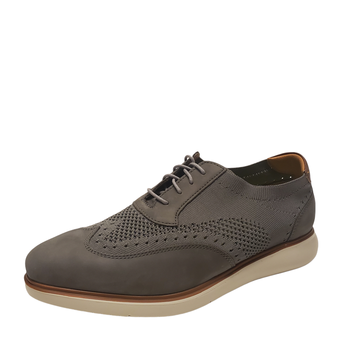 Florsheim Men's Casual Shoes Fuel Wingtip Knit Oxfords Light Grey