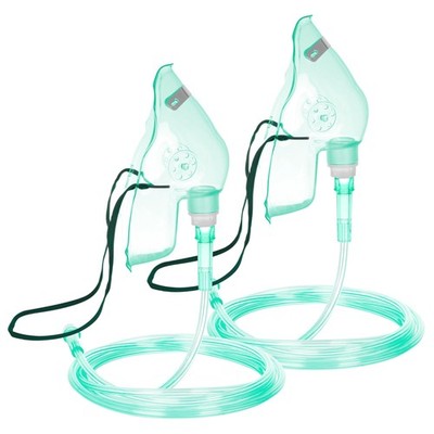 Oxygen Mask for Adult Face, Green Oxygen Mask with 6.6' Ft Tubing and Adjusta...