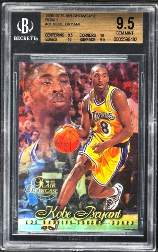1996-97 Flair Showcase Row 1 #31 KOBE BRYANT Rookie BGS 9.5 Gem .5 from Pristine