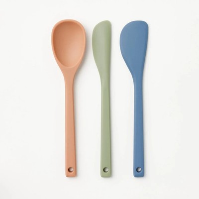3pk Silicone Mini Spatula Set - Figmint : Multicolored Kitchen Utensil Set, Dish