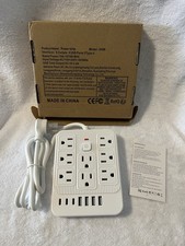 15-in-1 Multi-Port Power Strip Outlet Surge Protection 8 Outlet 4 USB 3 C Port