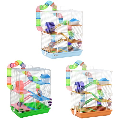 PawHut 18" 5-Tier Hamster Cage with Wheel and Water Bottle
