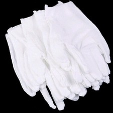 12Pairs White Gloves Cotton Soft Thin Coin Jewelry Silver Inspection Work Gloves