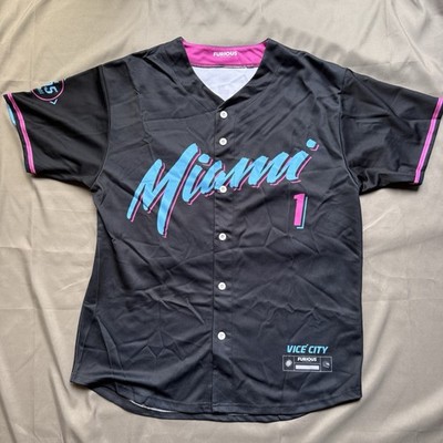 Max Verstappen Miami Vice Baseball Jersey Mens Large Black Fusion Motorsport