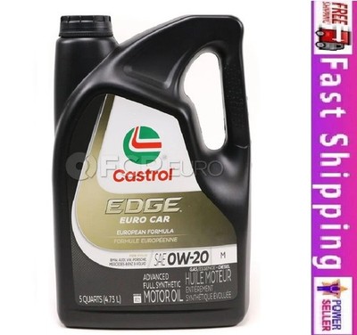 Engine Oil 0W-20 M -Castrol Edge Euro Car-Edge, 5 Quart, Stock US-No Import Fees