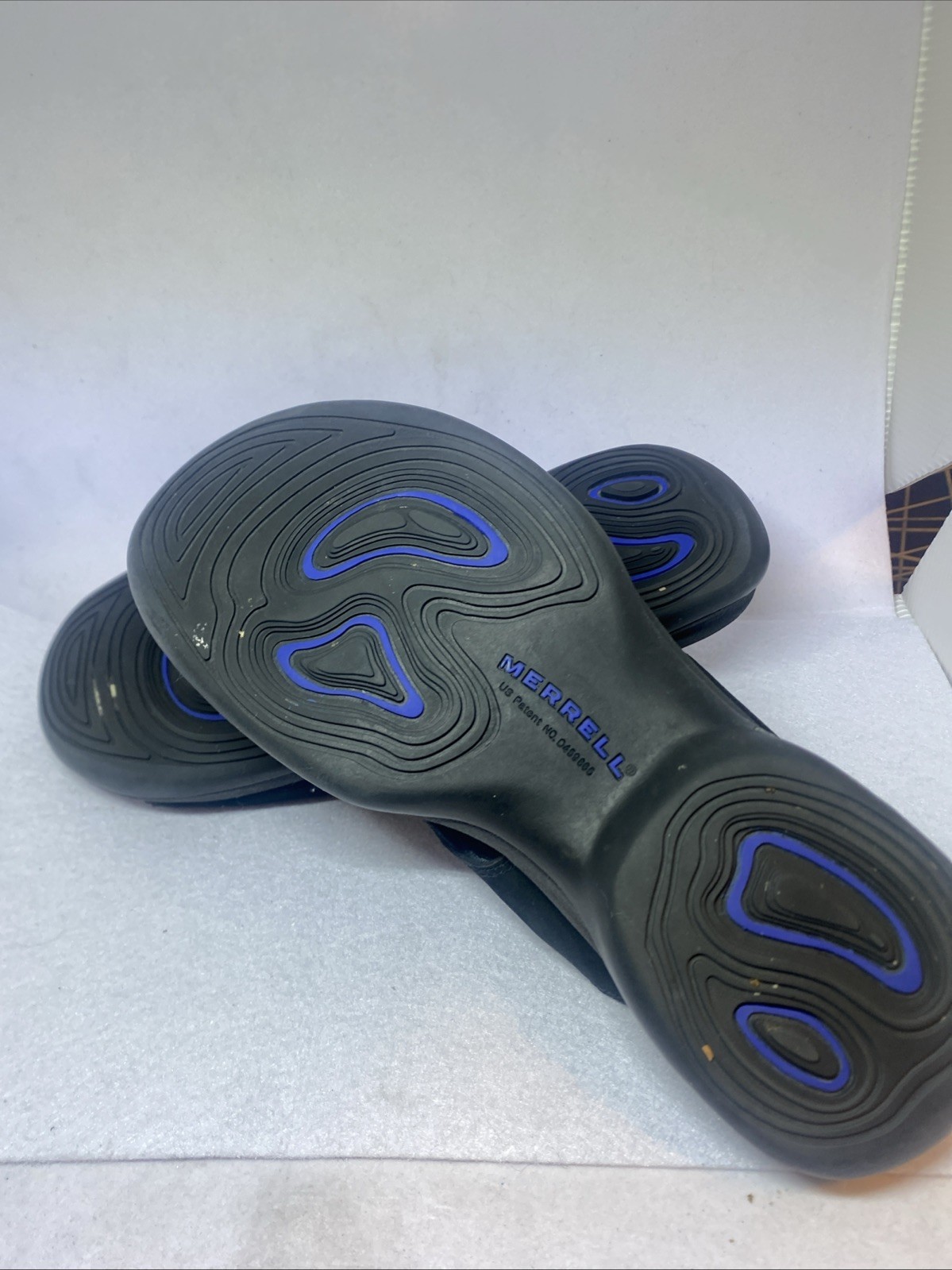 MERRELL sandali neri scamosciati slip on taglia 7 usati in ottime condizioni donna