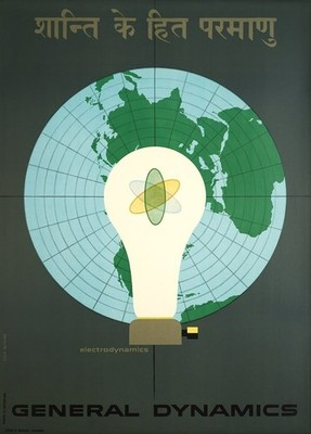 General Dynamics Electrodynamics Lightbulb World Poster Print 24x36