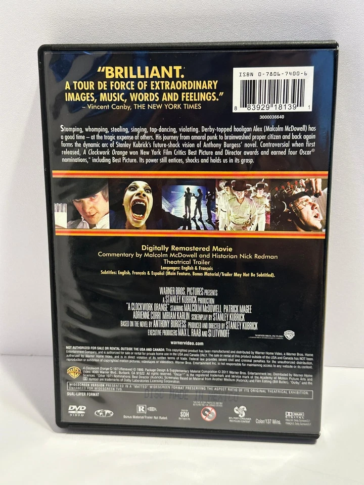 A Clockwork Orange DVD by Stanley Kubricks - Image 2 of 2