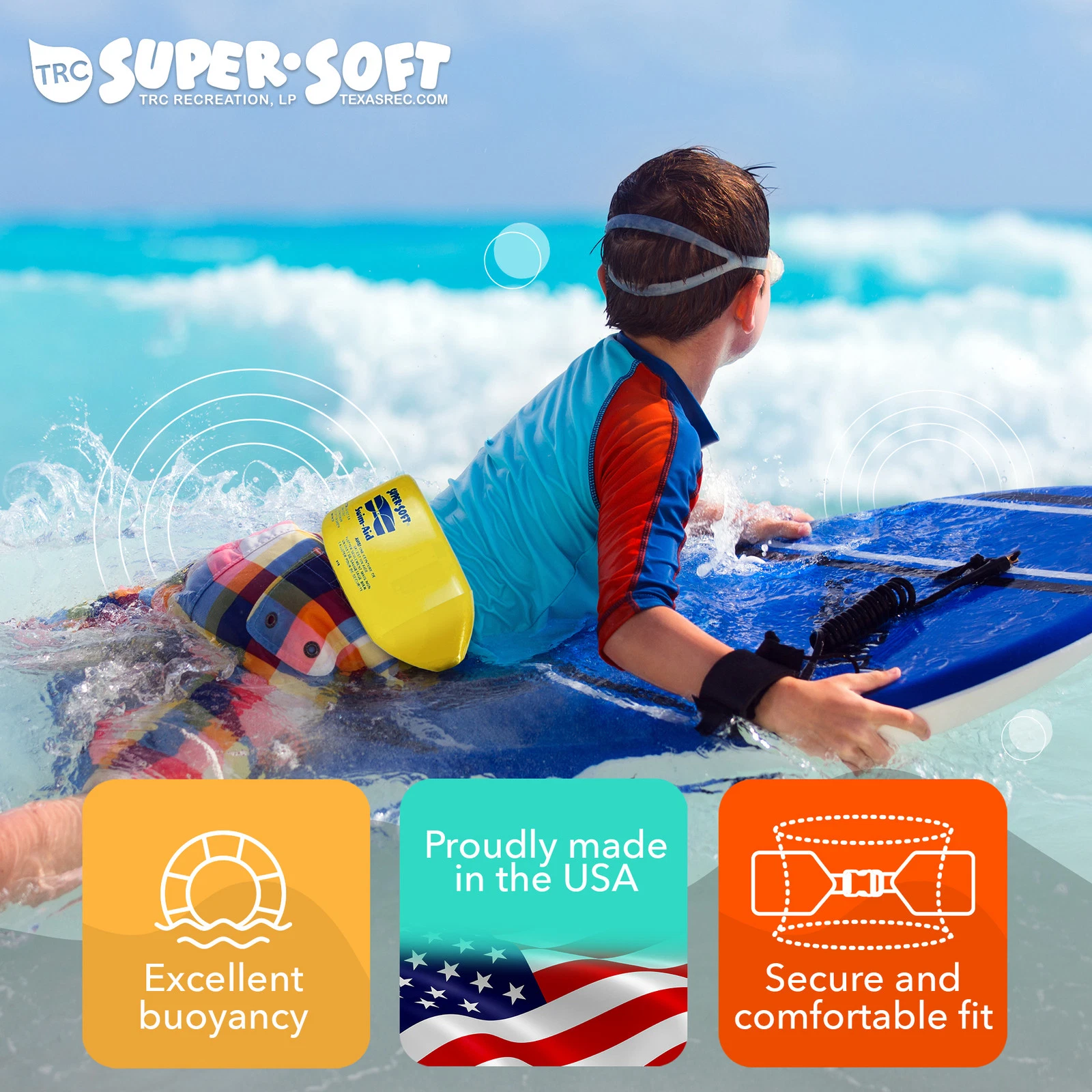 TRC Recreation Super Soft Small Promotional Swim Aid Water Ski Buoyancy Belt - product detail image 3