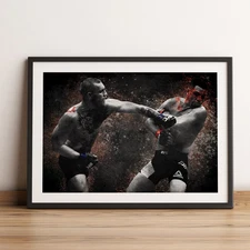 Conor Mcgregor vs Nate Diaz UFC Print Poster, Sport Wall Art