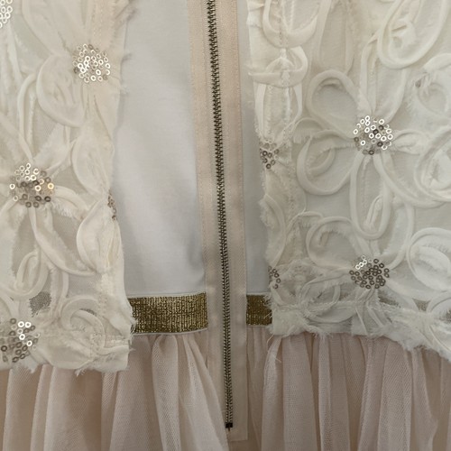 $89 Hannah Banana Big Girl 16 Party Dress Ivory Tulle Midi Gold - Picture 8 of 9