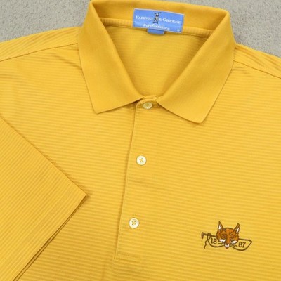 Myopia Hunt Club Polo Shirt Mens Large Gold Fairway Greene Performance Cotton