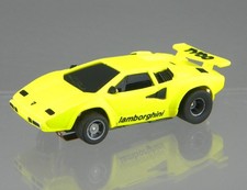 Vintage TYCO Magnum 440-X2 HO Neon Yellow Lamborghini Countach Slot Car Works VG