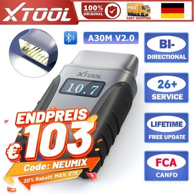 XTOOL A30M OBD2 Diagnosegerät BT Scanner Bidirektionales 26+ Service Funktionen