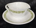 Vintage Spring Blossom Crazy Daisy Hook Handle Creamer With Saucer USA Made