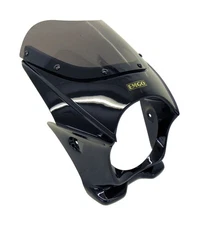 Emgo Villain Mini Cafe Black Fairing Windshield 5.75" Headlight Opening Mark II