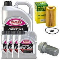 MotoröL Filter Set 5W-30 Plus Meguin 9 Liter + Schraube FüR Mercedes Vito Viano