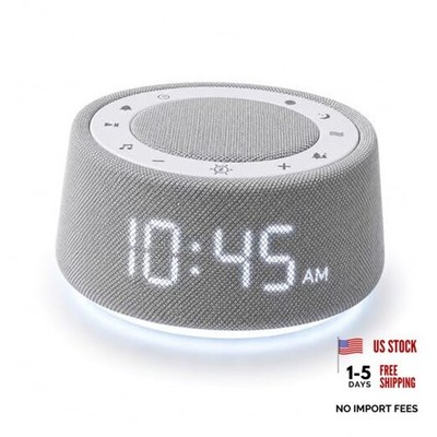 White Noise Alarm Clock for Bedroom, Bluetooth Speaker with Sleep Sounds & Gray
