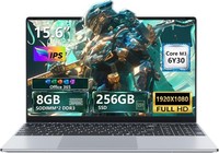 15.6 Inch Laptop, Core M3-6Y30 Processor 8GB RAM 256GB SSD, Notebook with Win11 