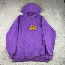 Dutch Bros Coffee Hoodie Mens Medium Purple Fleece Radiate Kindness Pullover