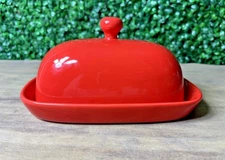 Sweese Red Lidded Butter Dish
