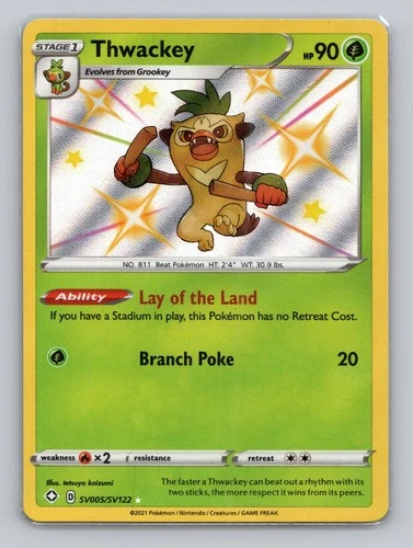Thwackey SV005/SV122 Shiny Holo Rare Shining Fates: Shiny Vault NM Pokemon