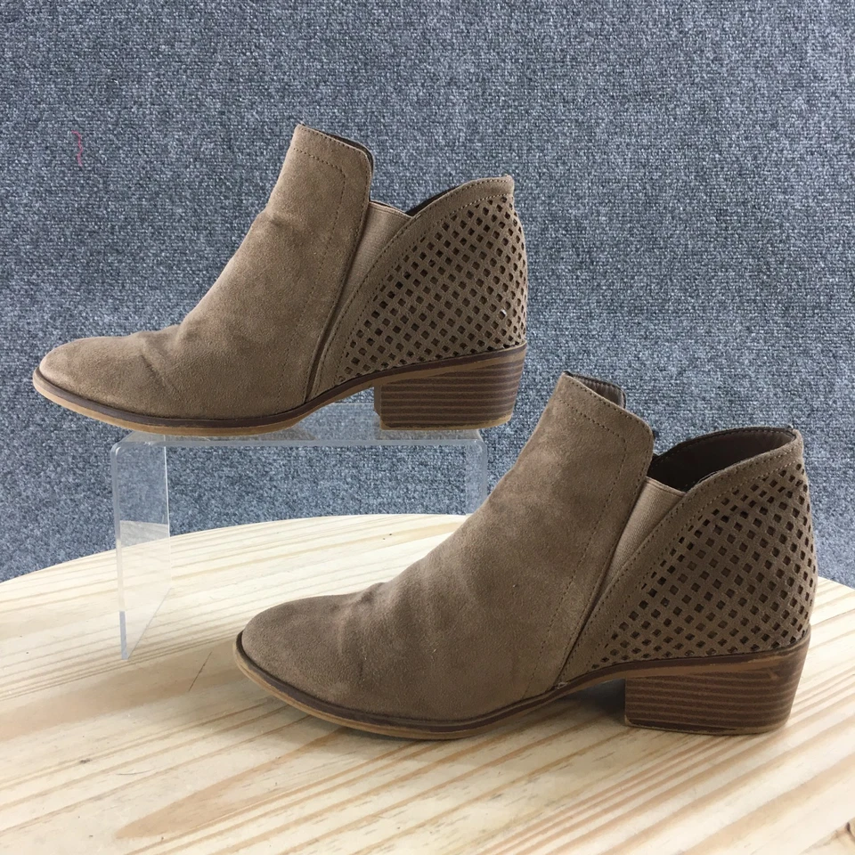 Mia Botas Mujer 8M Thea Corte Láser Apiladas Chelsea Marrón Tirar Informal Tobillo Top Foto 2 de 4