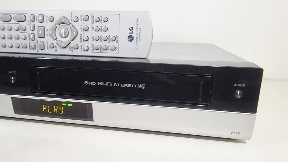 VIDEOREGISTRATORE COMBINATO DVD VHS LG V190 LETTORE CASSETTE VCR COMBO. - Immagine 3 di 4