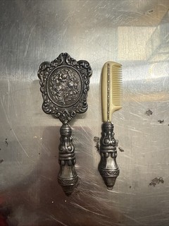 Vintage Mini Vanity Brush Set Silver 925 4in
